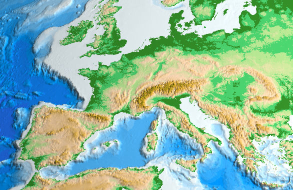 Satellite image of Europe